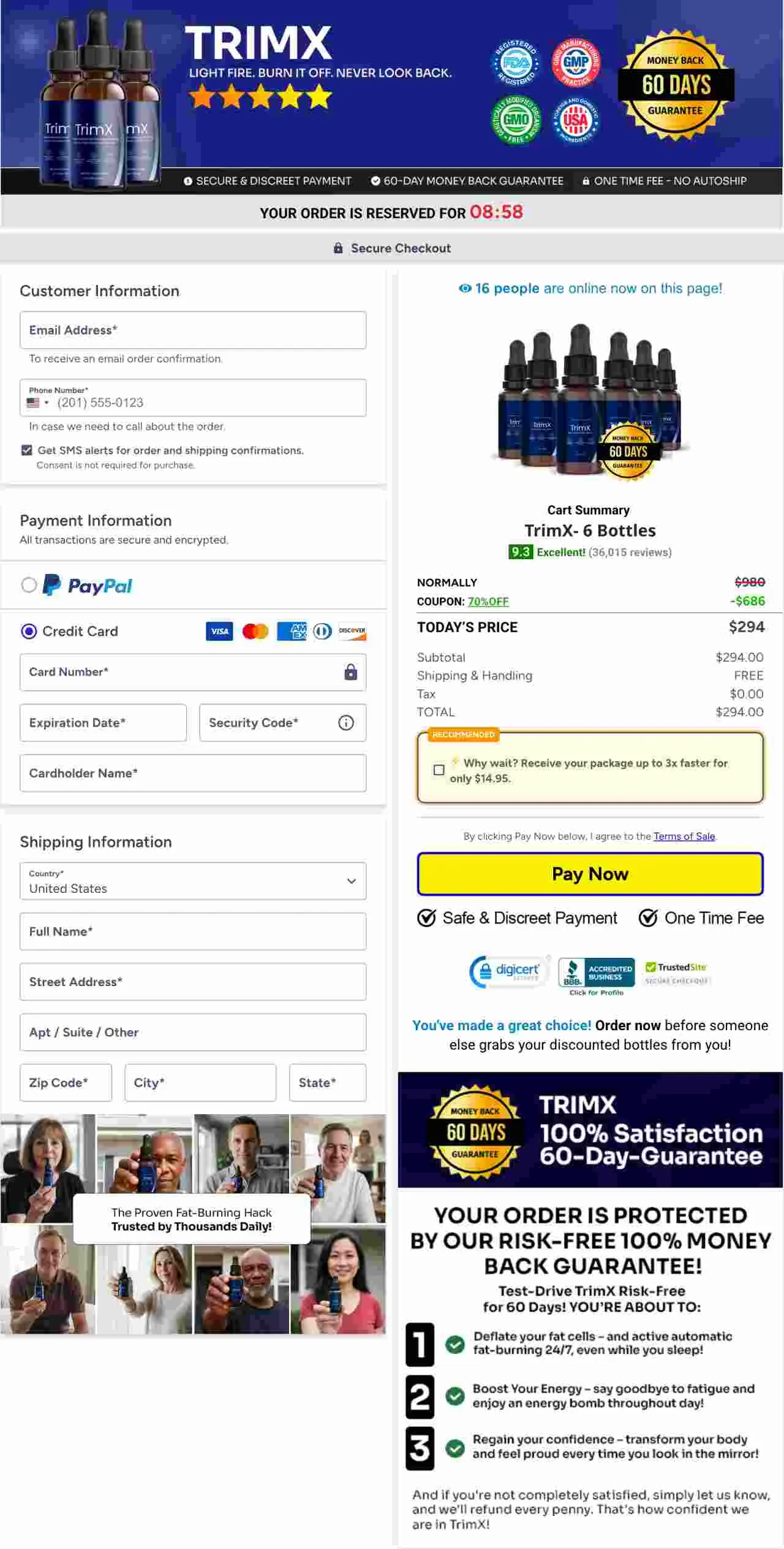 TrimX Secure Checkout USA — Order Official Liquid Drops